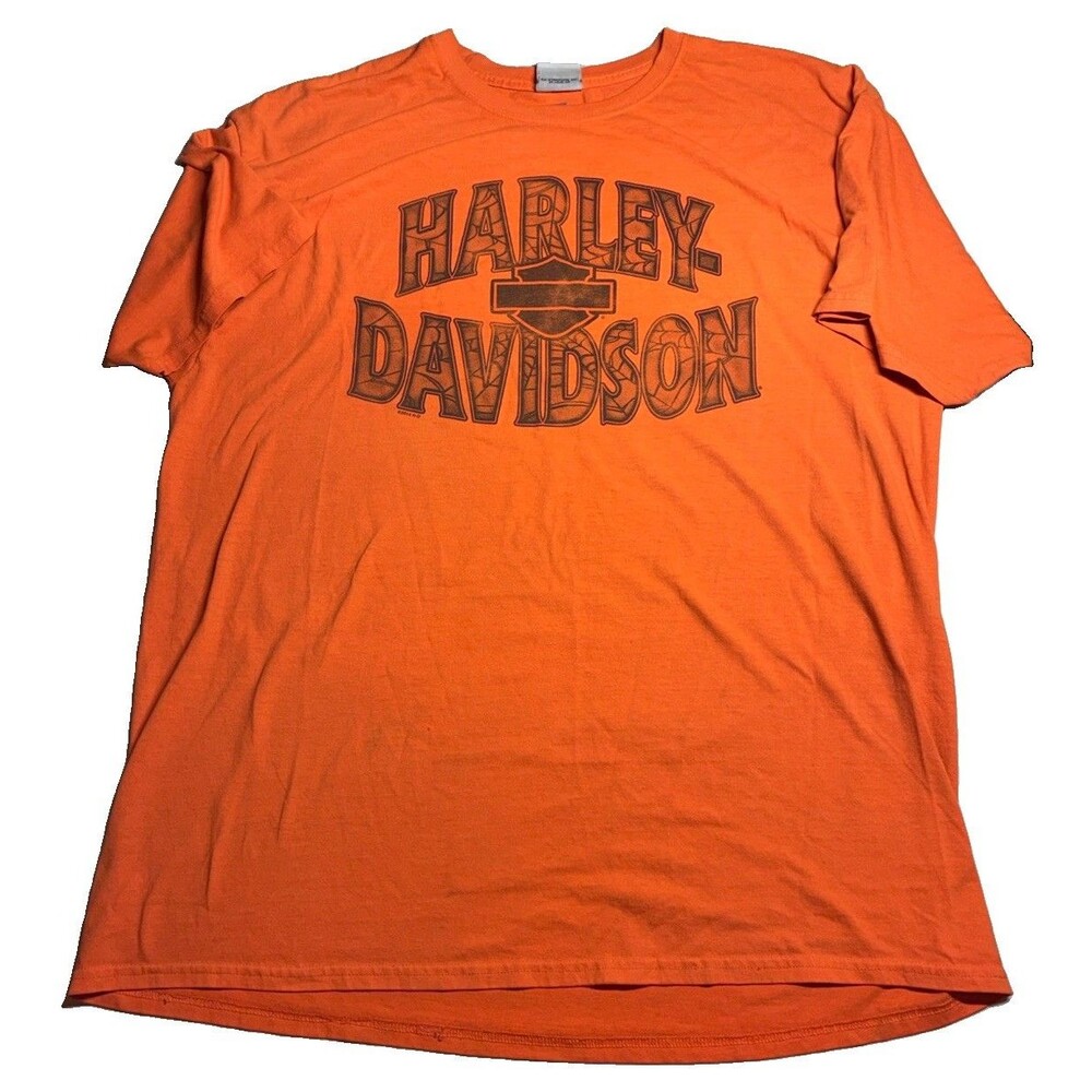 Harley-Davidson vtg M Sz xxl Orange Tshirt Ozark Route 66 Lebanon MO rk Stratman